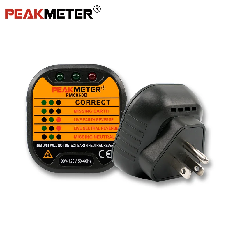 Peakmeter PM6860B Professional Tools Socket Tester American Standard 50 ~ 60Hz Wiring Detection