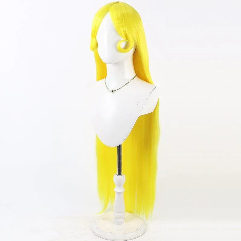 Synthetic Hair Maetel Cosplay Wigs Galaxy Express 999 Maetel Halloween 100cm Long Straight Yellow Wig Heat Resistant + Free Cap
