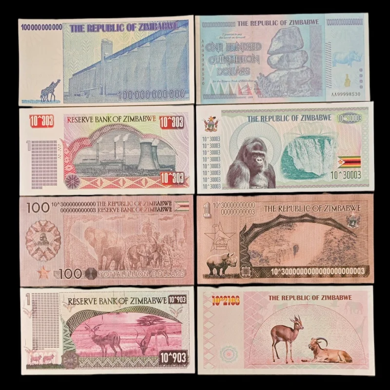 5 ~ 100 قطعة من الأوراق النقدية التذكارية زيمبابوي مع الرقم التسلسلي المضاد للتزييف بالأشعة فوق البنفسجية ومقتنيات الأموال الورقية ومجموعة هدايا الأعمال
