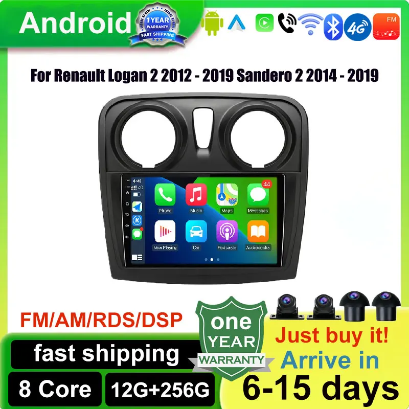 

Авторадио, мультимедийный видеоплеер, навигация, GPS, Android для Renault Logan 2 2012-2019 Sandero 2 2014-2019