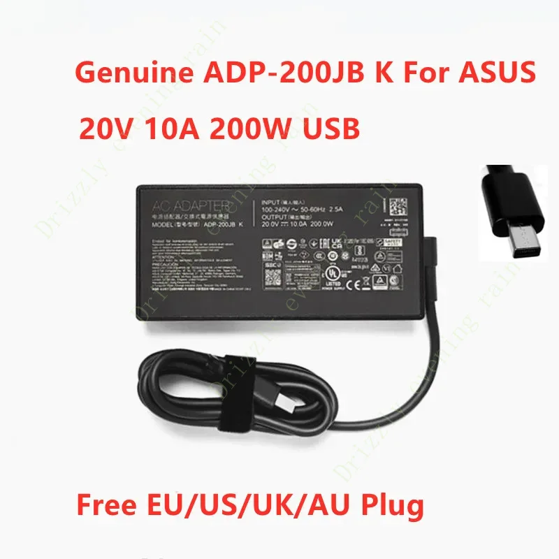 Genuine ADP-200JB k 20V 10A 200W USB A20-200P1A AC adapter for Asus laptop power supply charger