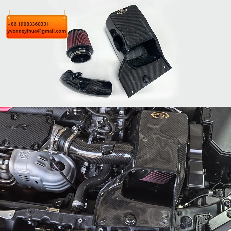 

Высокопроизводительный воздухозаборник EDDY из сухого карбона с трубой для Honda Civic Type R FL5 11-го поколения (воздушный фильтр)