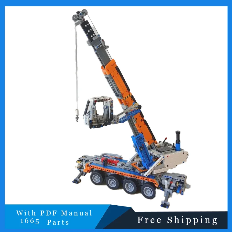 1665 PCS Creative & Cool Mobile Crane Technical Building Blocks Bricks Model Education DIY Assembly Toy For Kids Christmas Gift