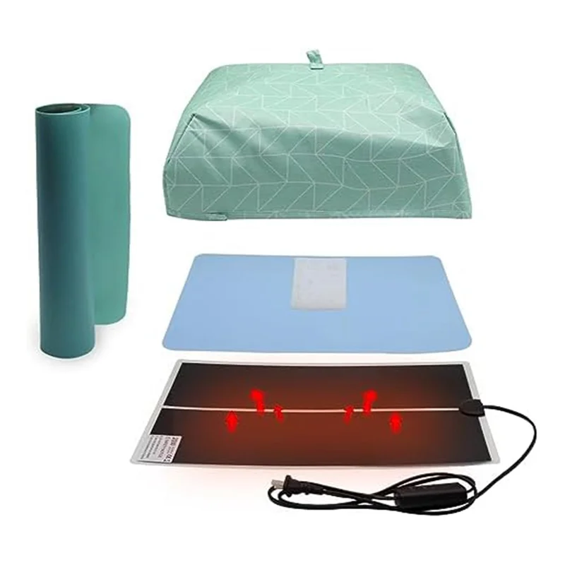

CYCLI-Resin Heating Pad Kit With Timer And Lid, Resin Curing Pad, Epoxy Drying Pad Set For Key Chains, DIY Enthusiasts EU Plug