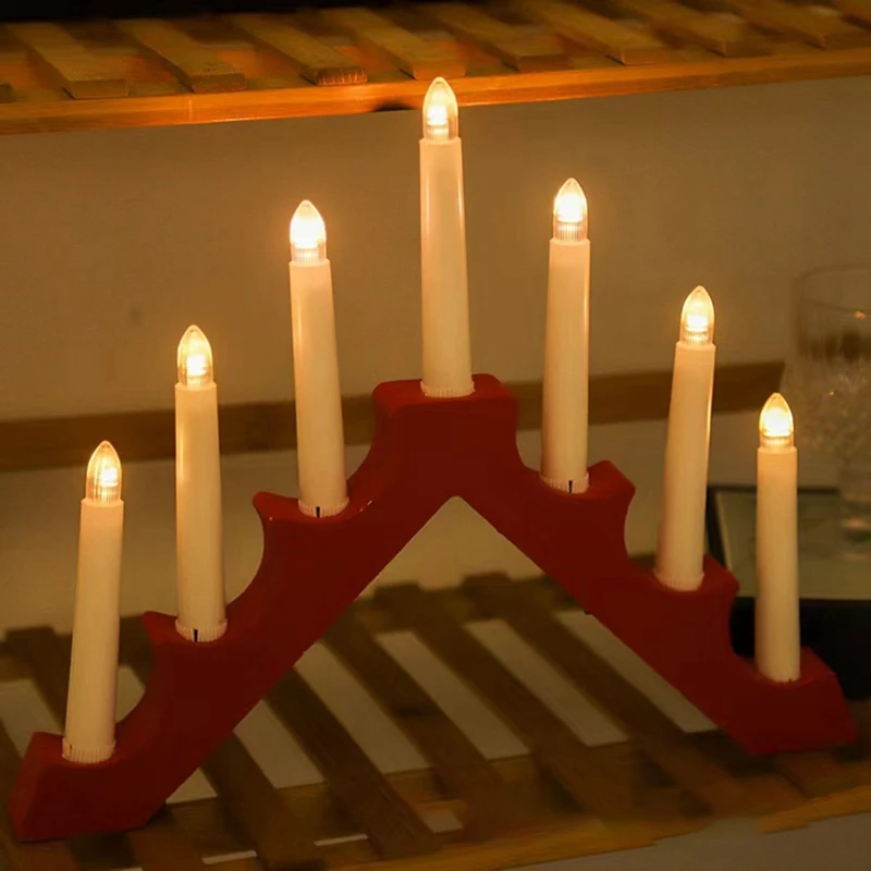 LED Electronic Candle Bridge Light Birthday Proposal Decoration Flameless Taper Candle Decorativelight