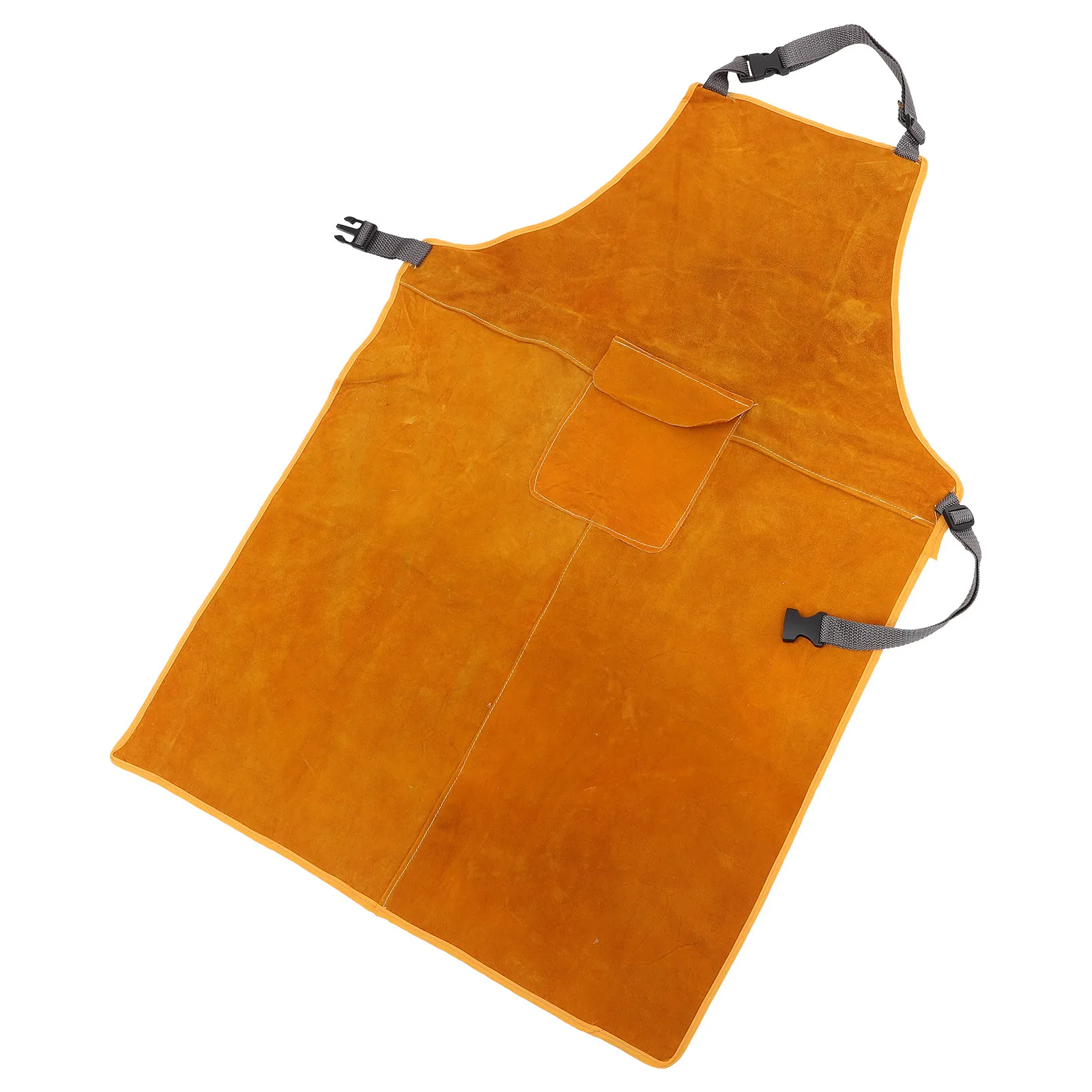 Welding Protective Apron Thicken Split Flame Resistant Adjustable Straps Large Tool Pockets Workshop Clothing
