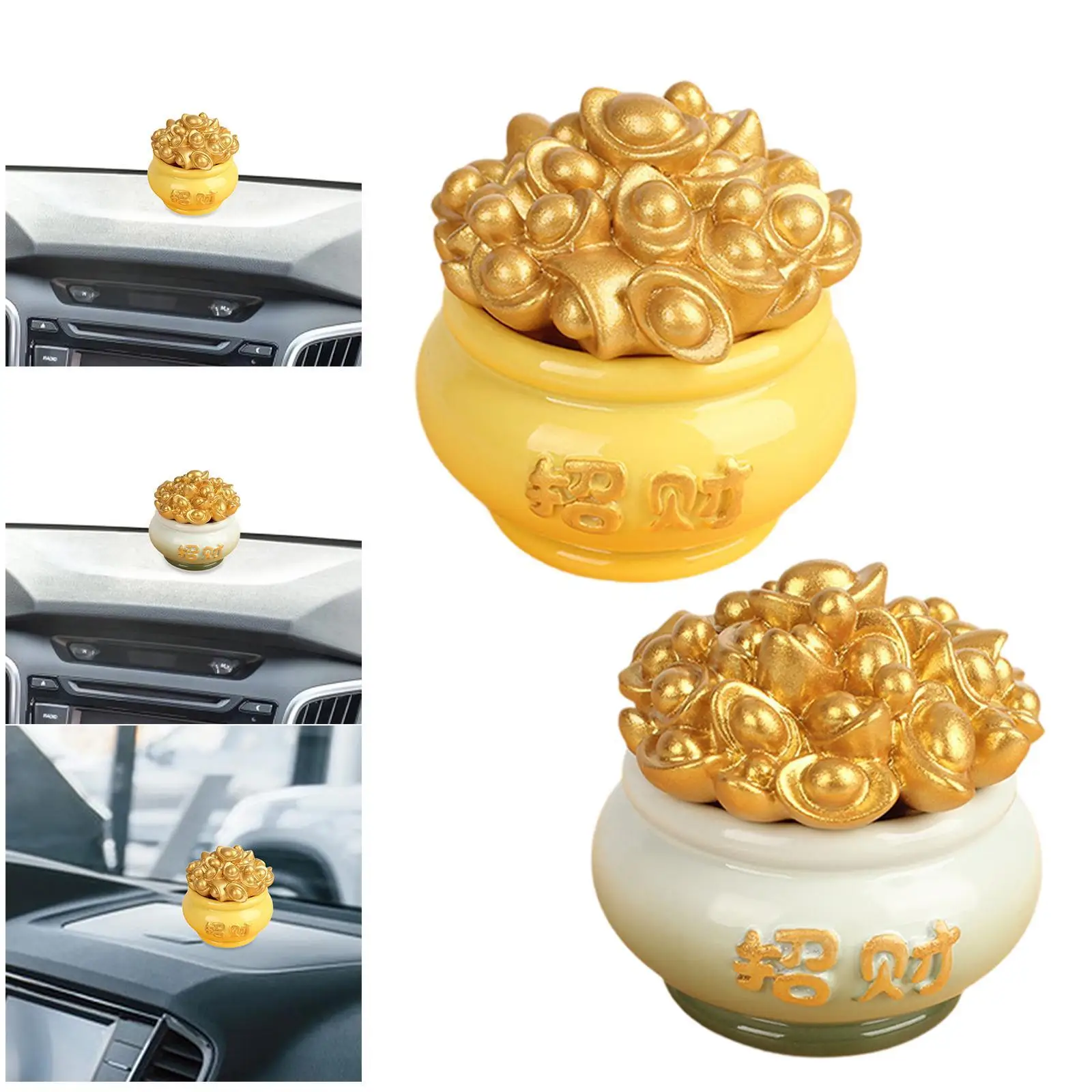 Chinese Cornucopia Bowl Car Decoration 6.1x6.3cm for Housewarming Gift