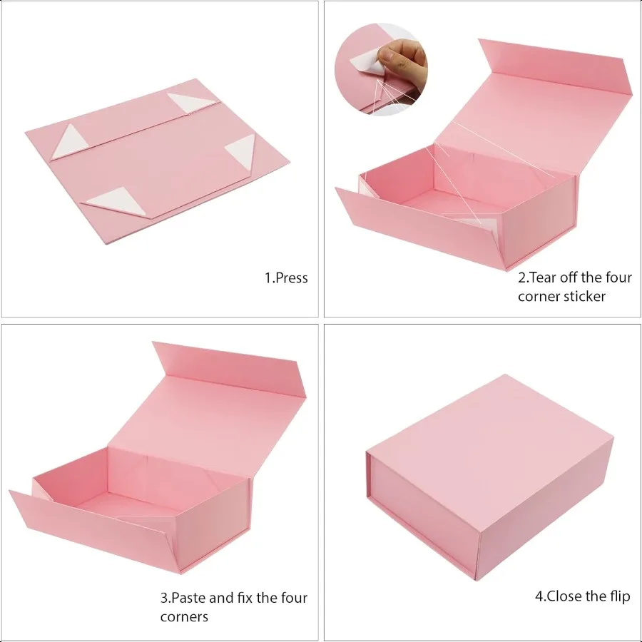 กล่องของขวัญสีขาว ขนาด 9 x 6.7 x 2.75 นิ้ว กล่องของขวัญขนาดเล็ก