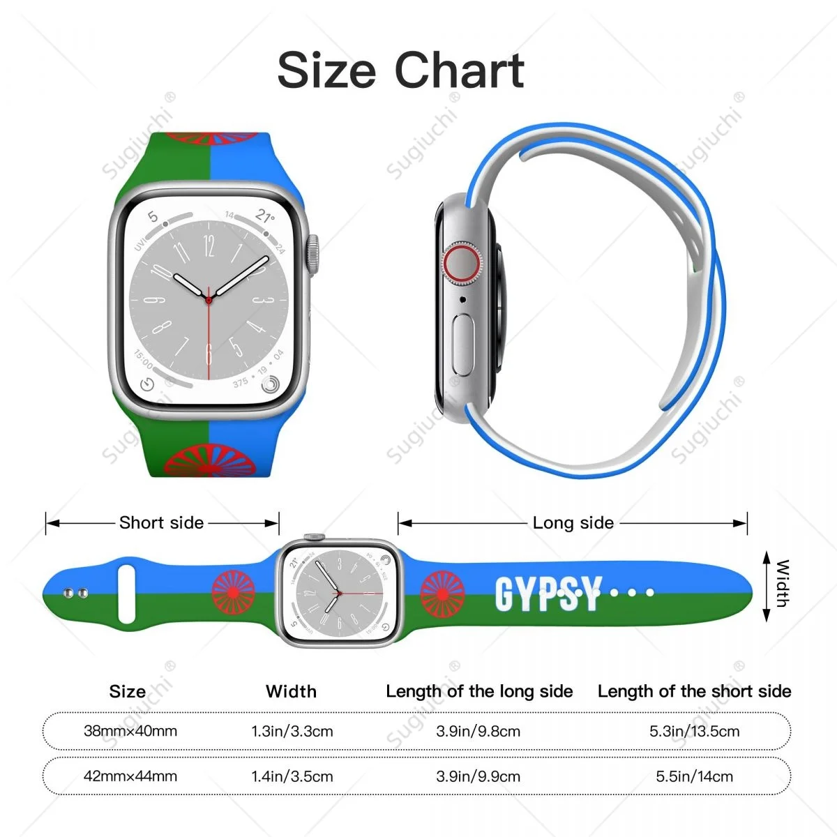 Apple Watch Band Ultra 2 용 Romani 3D 스트랩의 유니섹스 Rom 집시 깃발 Iwatch Series 9 8 7 6 SE 5 4 용 실리콘 시계 밴드