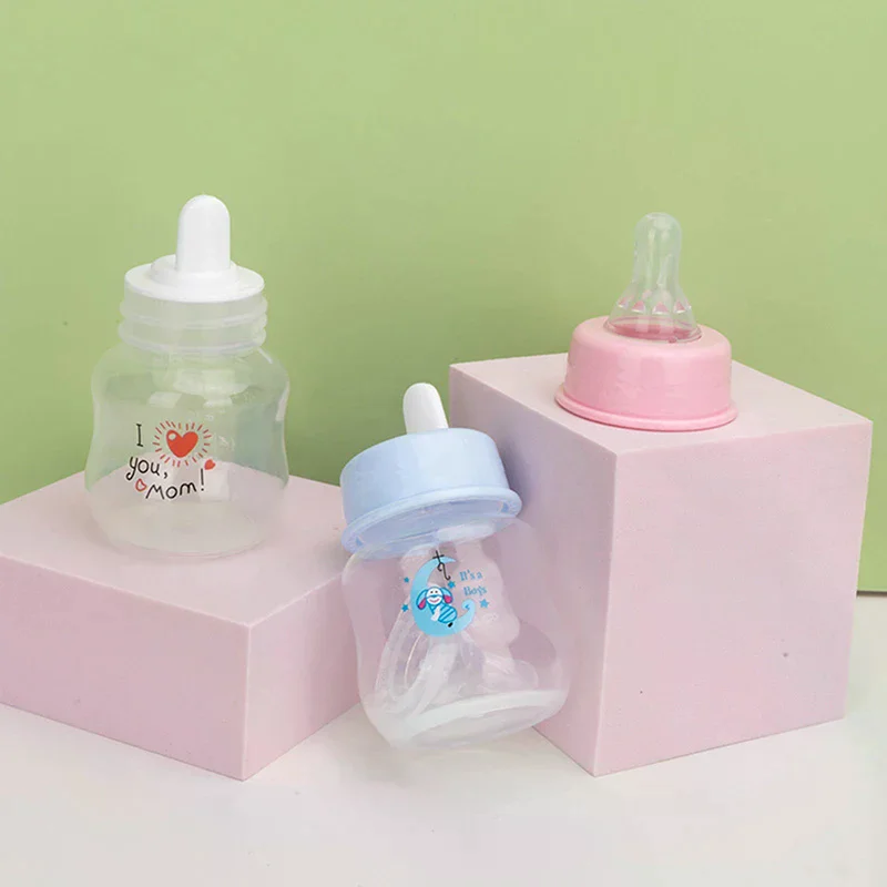 60ml Baby Newborn Nursing Nipple Bottle PP Pacifier Mini Portable Feeding Nursing Bottle Cute Cartoon Baby Milk Water Bottle 1p