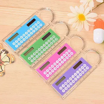 Mini règle solaire transparente multifonction universelle, calculatrice avec loupe, fournitures scolaires pour étudiants, bureau