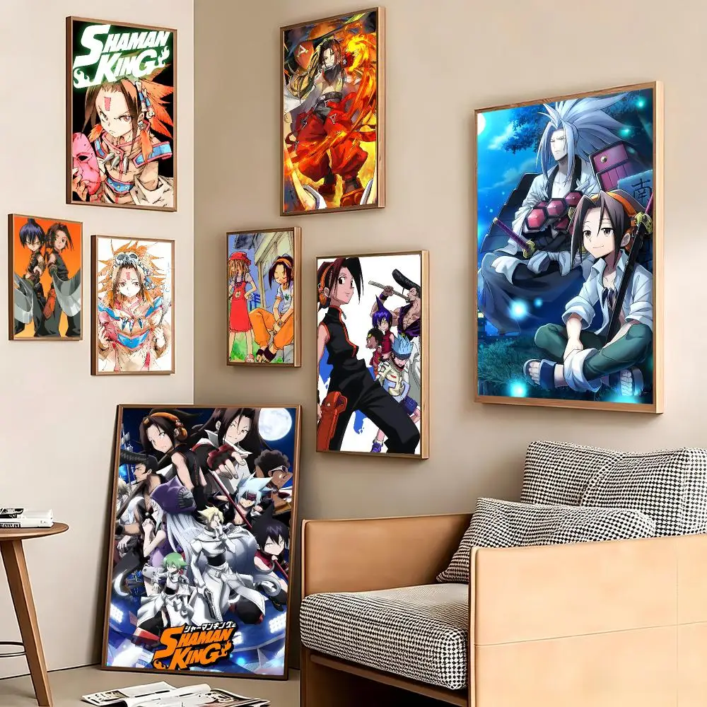 S-Shaman King Anime Poster Pegatina artistica HD autoadhesiva impermeable para salon dormitorio