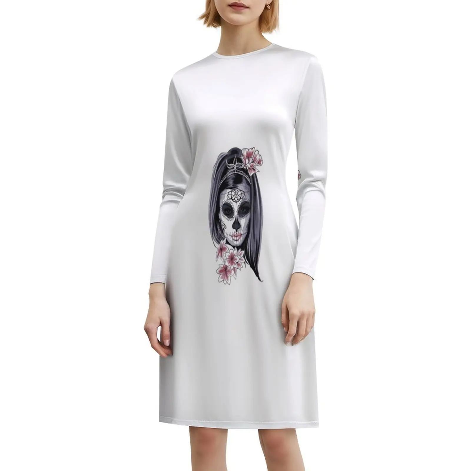 فستان ماريا النسائي الهيب هوب ملابس الشارع الشهير مطبوع عليه رسومات للحفلات ملابس النادي ماريا جمجمة الموت جمجمة الموت فساتين نسائية