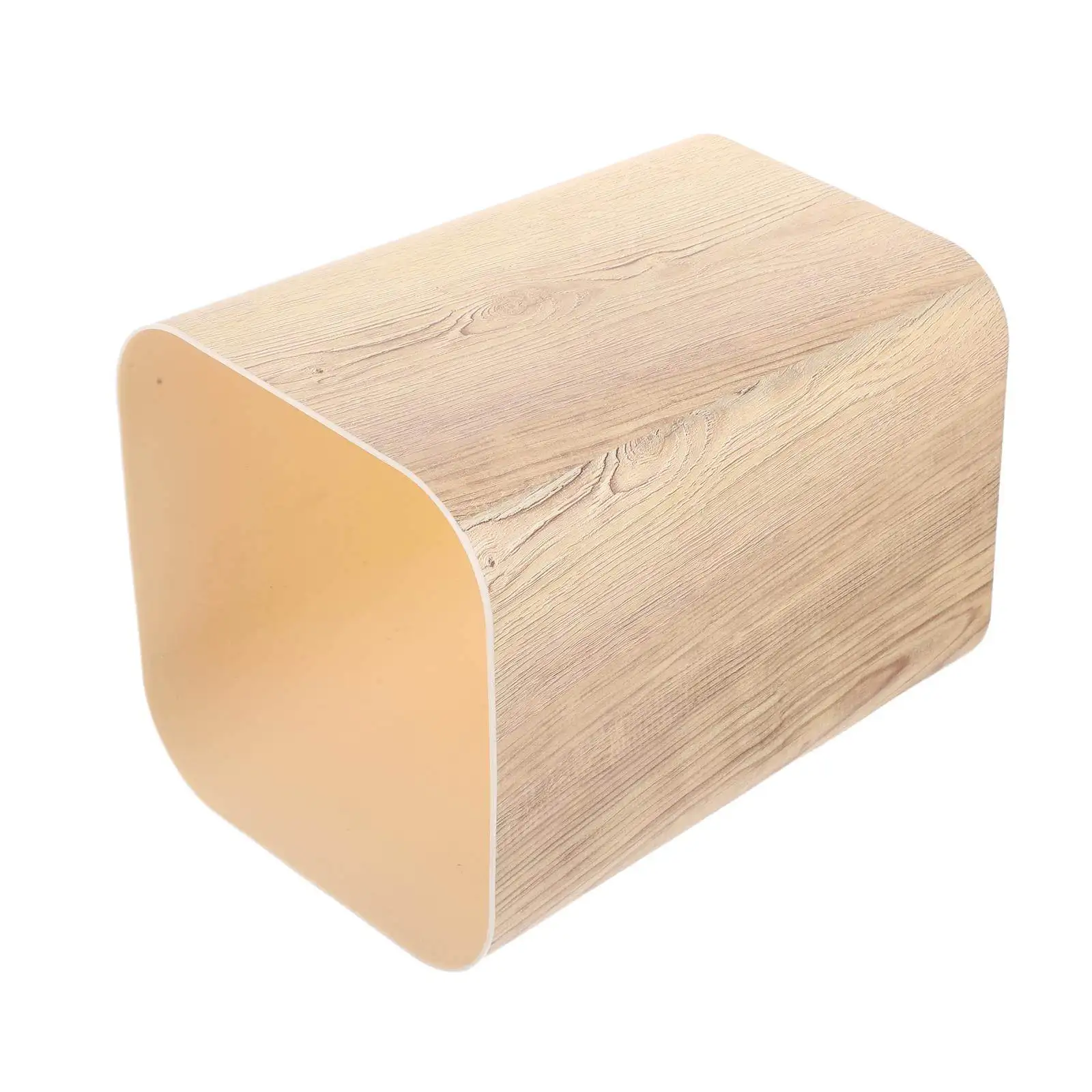 

Rustic Wood Grain Plastic Wastebasket with Hidden Trash Bag Compartment Retro Farmhouse Garbage Can for Bathroom Kitchen Bedroom