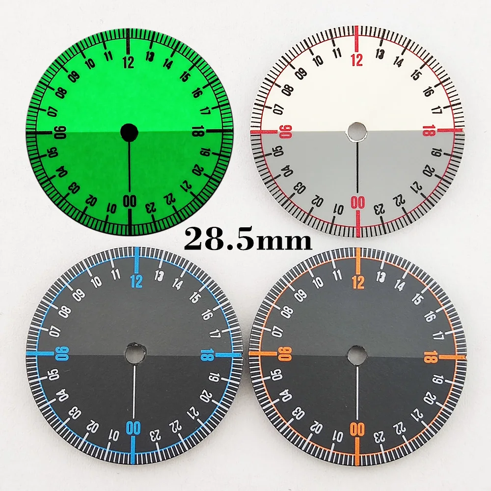 28.5mm Mens watch dial Steel All C3 green luminous dial watch Replacement parts accessories suitable for NH35 movement NH35 dial