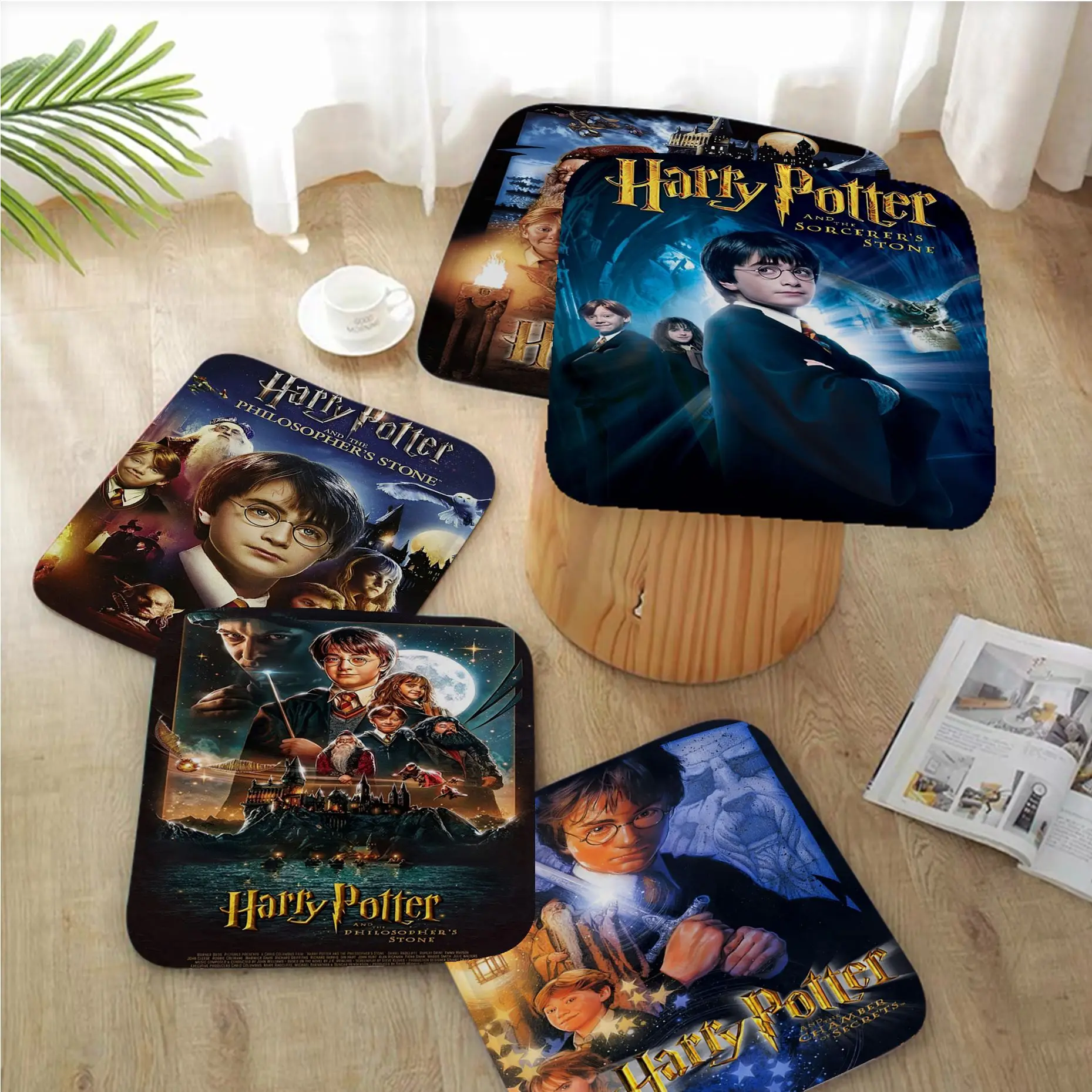 H-Harries Movie P-Potters Nordic Printing Stool Pad Patio Home Kitchen Office Chair Seat Cushion Pads Sofa Seat 40x40cm Cushions