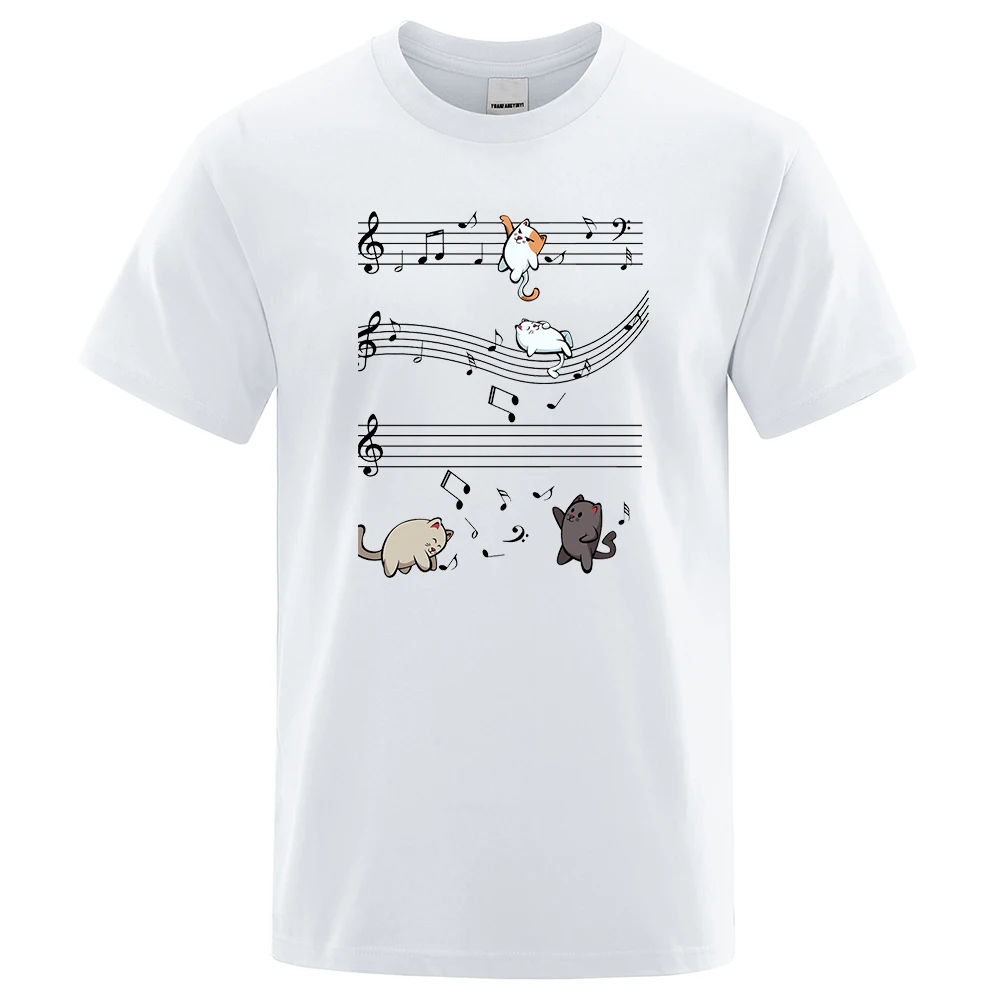 Kopie Von Musical Cats Musical Notes Male Clothes Hip Hop Oversize T-Shirts Summer Casual Menswear Cotton Loose Street T Shirt