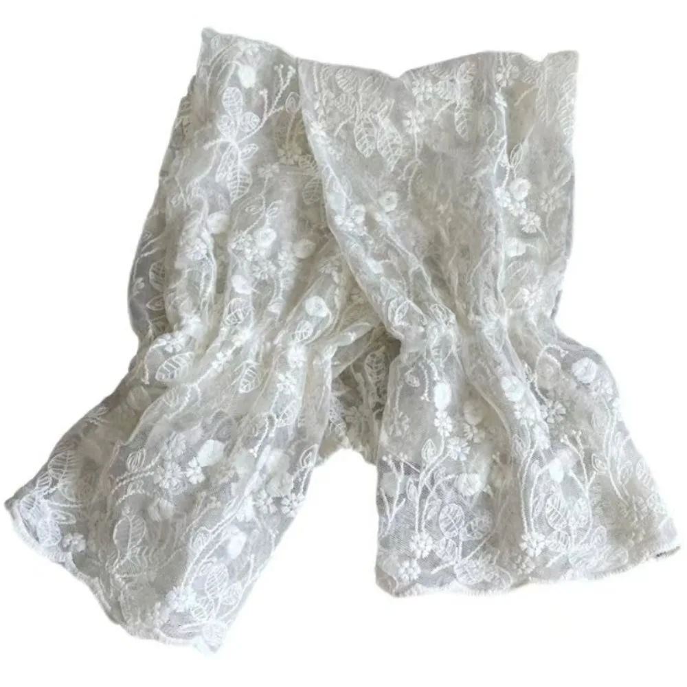 

Fashion Breathable Sun Protection Sleeves Hollowed Long Fingerless Gloves Loose Lace Arms Accessories Women