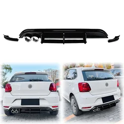 2009 To 2014 For For VW Polo MK5 6R Car Rear Bumper Lip Spoiler Diffuser Splitter Protector Guard By ABS Gloss Black Body Kit