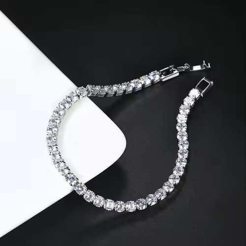 Women's Fashion 4mm Zirconia Tennis Bracelet Crystal Charm Designer Thin Chain Wedding Jewelry - Image 6