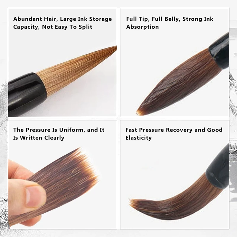 Pincéis de caligrafia para iniciantes, Pincéis de pintura e escrita, Ink Art, Pintura Kanji, 11pcs