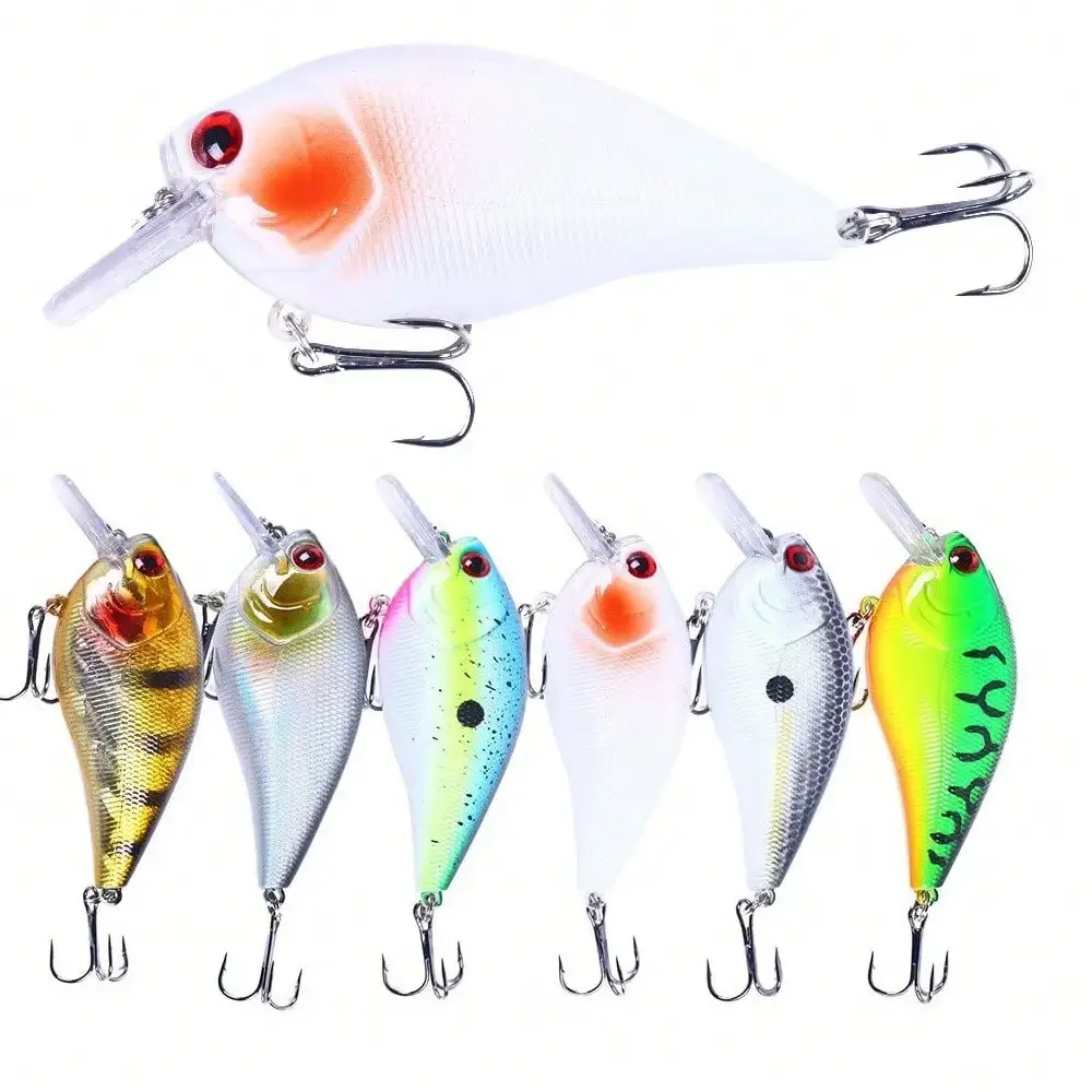 

6pcs Crankbait Fishing Lure Set Topwater Artificial Hard Bait Minnow Swimbait Trout Bass Carp Fishing