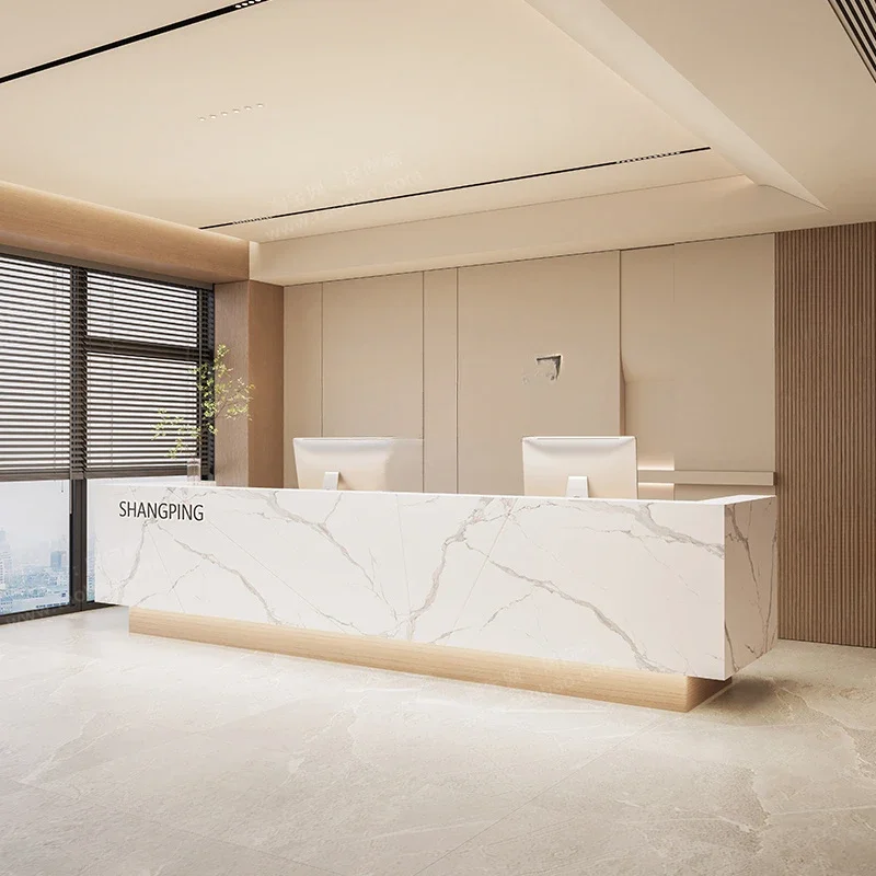 Reception Desk Luxury Hairdressing Furniture Professional Office Checkout Counter for Supermarket Shop Service Reseption Table