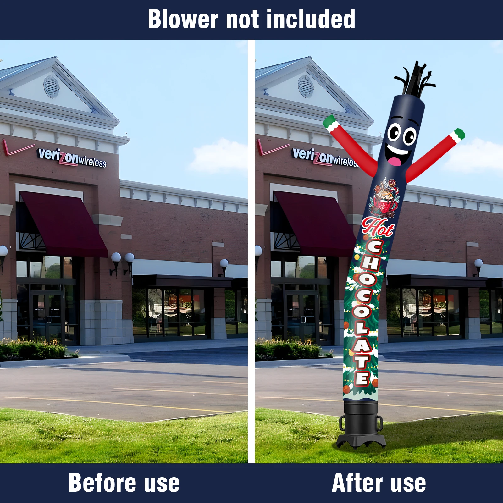 6/10/15/20FT Tall Inflatable Chocolate Dancing Guy for Outdoor Decoration Advertising(Blower Not Included)