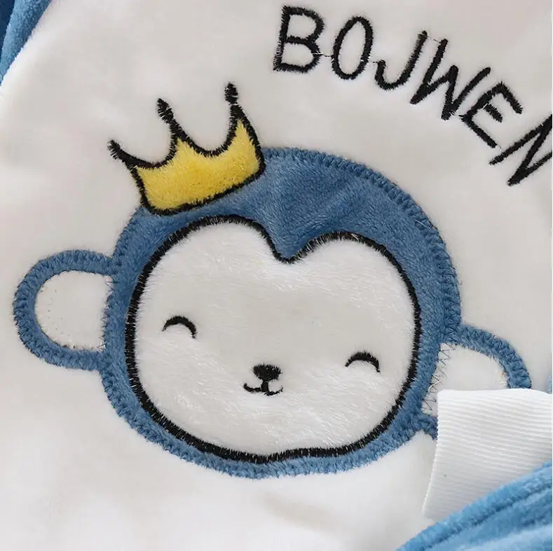 Jungen Korallen Fleece Pyjama Sets Plus Samt Dicke Flanell Homewear Kinder Winter Warme Nachtwäsche Anzug 2Pcs Mädchen Hosenanzug – Detail 8