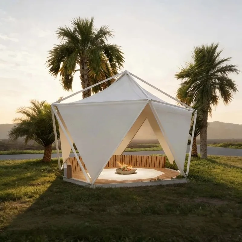 Professional Elegant Luxury  Waterproof  Inflatable Glamping Outdoor Dining Tent  For Hotel  Resort Restaurant Landscape Banquet