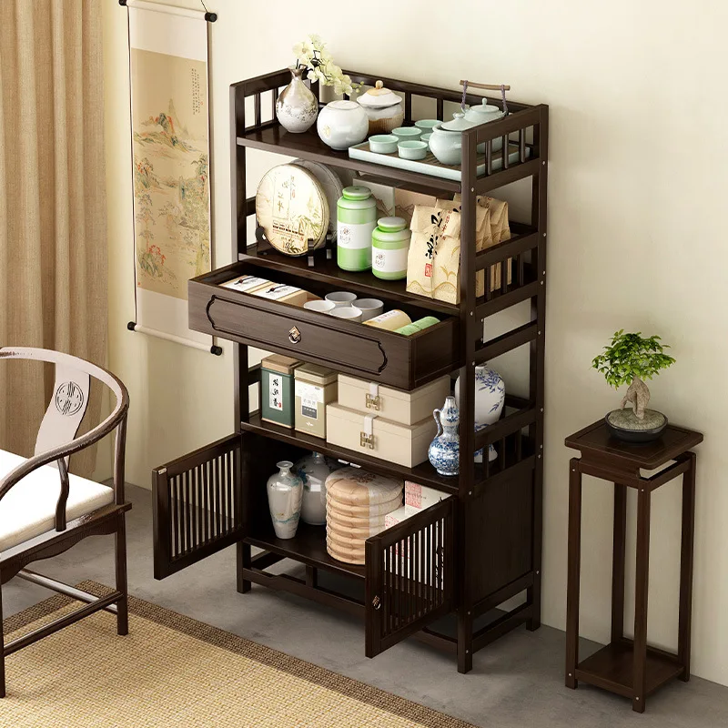 رفوف تخزين المنزل خزانة أثاث المكاتب متعددة الوظائف غرفة المعيشة تخزين خزانة أثاث الخيزران الحديث Taquilla MHSNJ