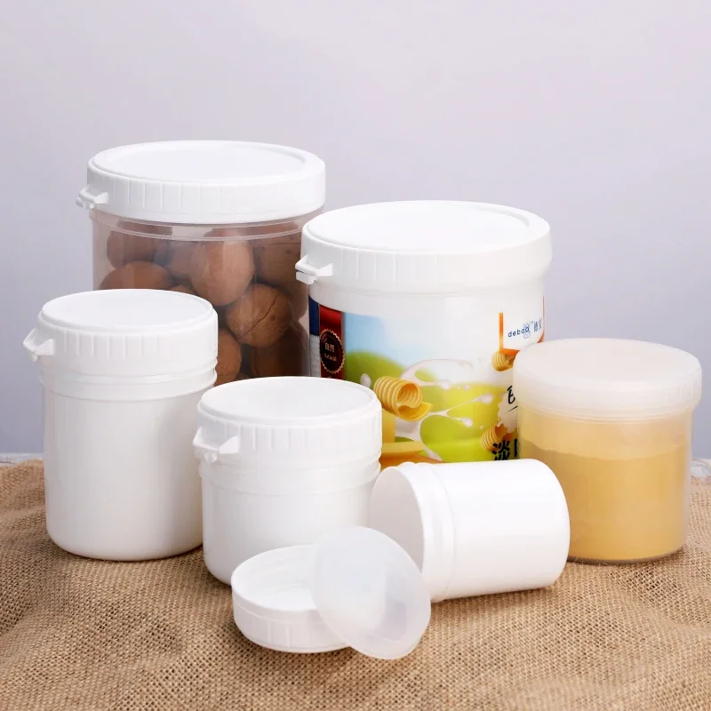 Puste okrągłe plastikowe słoik z pokrywką do kremu żel do włosów Food Grade Storage Container 150ML 200ML 300ml 500ML 1000ML