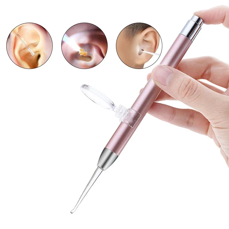 Earwax Removal Cleaner Tool LED Flashlight Earpick Ear Nose Health Endoscope Penlight Cleaning Remover Light Visual Spoon