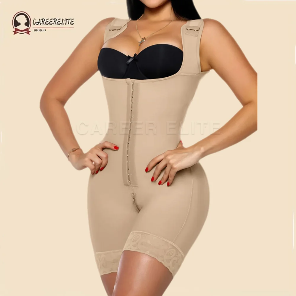 Womens Faja Shaper Modeling Tummy Control Shapewear Reducing and Shaping Girdles Open Bust Crotch Zipper Bodysuits Stage 2/3