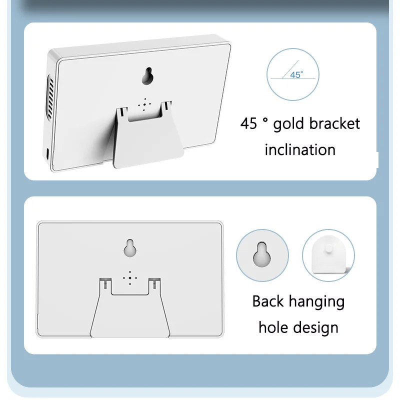 MY-13 Indoor Charging Digital Backlight Thermometer Alarm Clock Large Screen Household Electronic Temperature and Humidity Meter