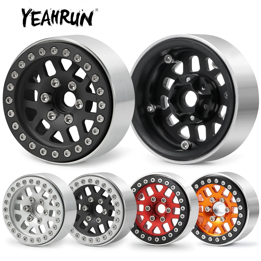 

YEAHRUN 1/4 шт., металлические колесные диски 1,9 дюйма с бусинами для Axial SCX10 90046 CC01 TRX-4 1/10, обновленные детали для радиоуправляемой модели гусеничного автомобиля