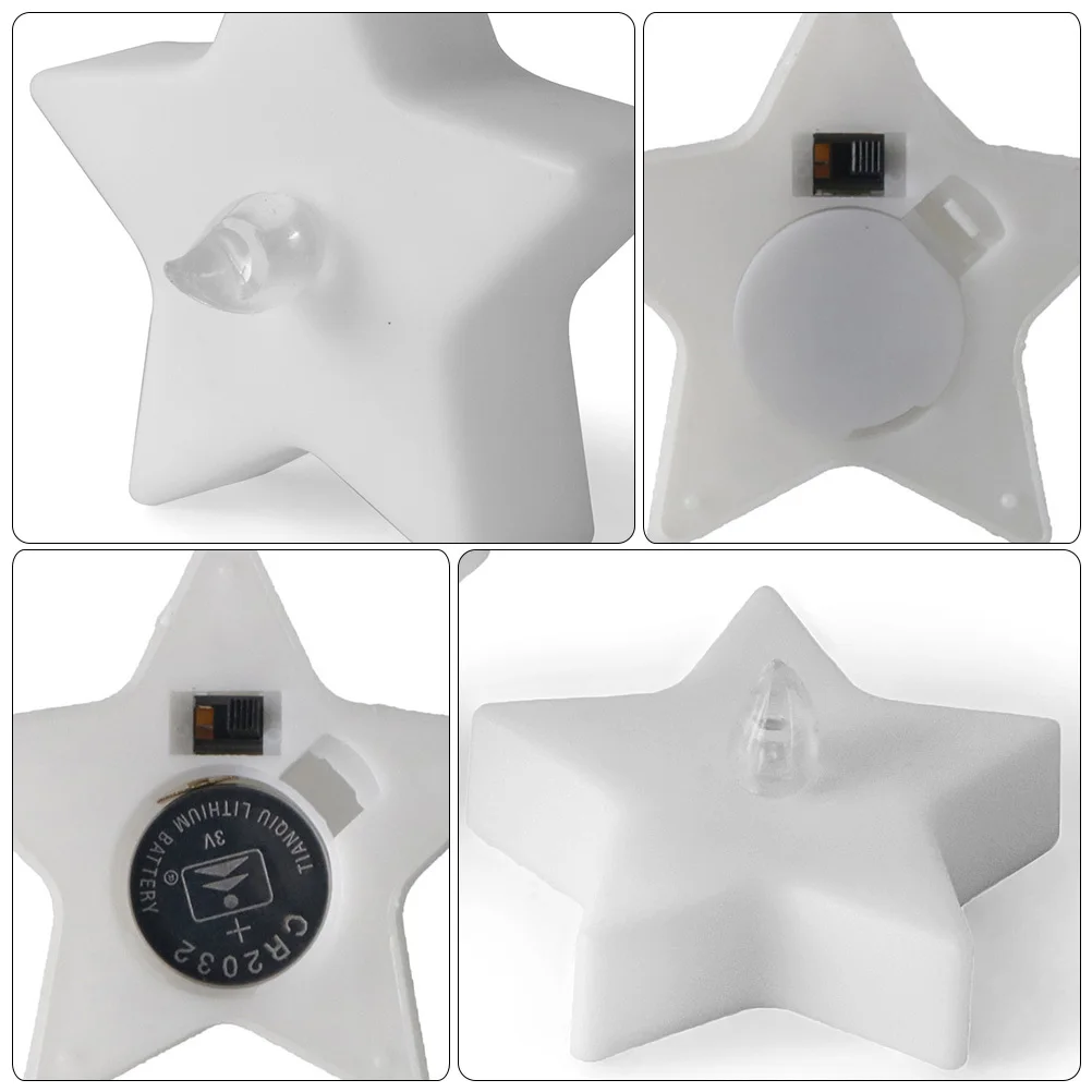 12pcs Led Electronic Lamp Warm White Plastic Fake Tea Wax For Christmas Party Decor Flameless Electric