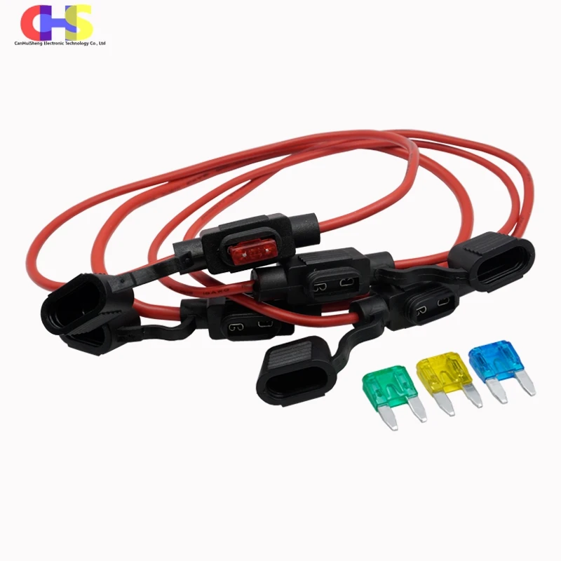 1pcs With 18/16/14/12/10AWG Wire Cable 32V Mini Small Medium Waterproof Auto Car Fuse Holder 1A 2A3A 5A 7.5A 10A 15A 20A 30A 40A