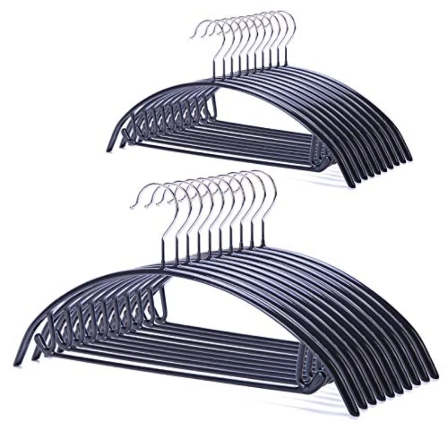 

Non Slip PVC Coating Sweater HangersDress Suit Coat Hangers Shoulder Bump Free Golf T Shirts Clothes Hangers Black Color 20 Pac