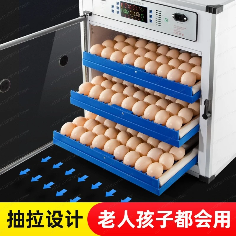 204 Eggs Automatic Incubator, PVC with Dual Power, Auto Temp Humidity Control & Egg Turning, Poultry Hatching Machine