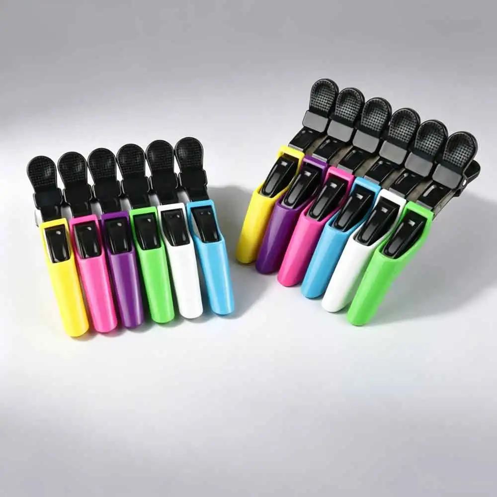 6Pcs Hairdresser Alligator Clips Sectioning Barrettes Barber Hair Styling Non Slip Styling Tools Pro Salon DIY Accessories
