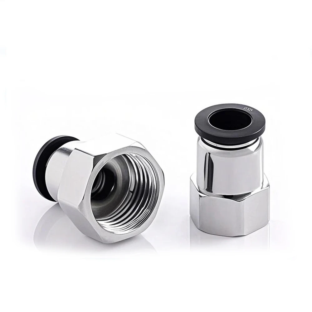 PCF Black Pneumatic Quick Connector M5 BSP Internal Thread Copper PU Tracheal Hose 8/10/12mm 1/8 3/8 1/2 1/4 - PCF8-02