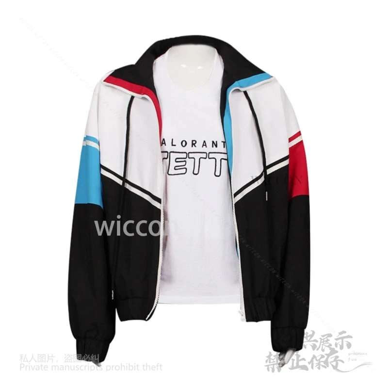 Game Valorant Jett Cosplay Costume Wigs White Jacket Coat T-shirt Outfits Full Suit Costume Female Carnival Halloween Customized