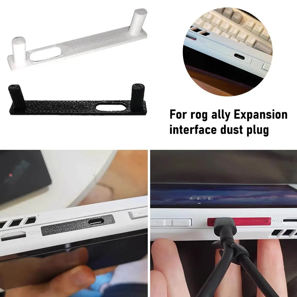 1 buah/lot untuk ASUS ROG ALLY Handheld Charging Port Protection cover-warna putih untuk ROG ally Dust Plug dan Rocker Lock