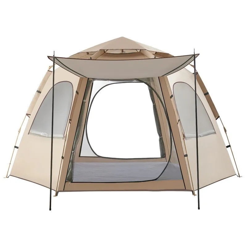 Imagem -05 - Dobrável Automática Hexagonal Camping Tenda Abertura Rápida Portátil Espessado Proteção Solar Repelente de Mosquito Tenda ao ar Livre