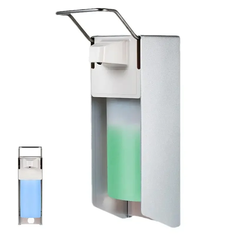 Wall Mount Liquid Dispenser Elbow Press Hand Washing Cleaning Pump Bottle For Household Use New Pro