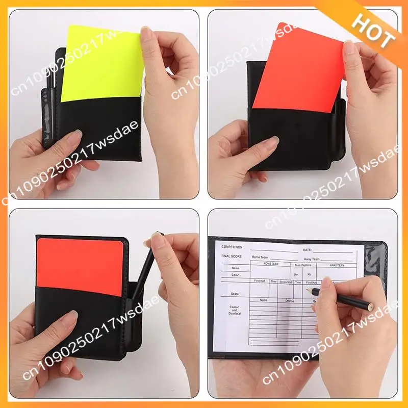 Kit de árbitro de fútbol X08A, kit de árbitro de fútbol de advertencia incluye tarjetas amarillas y rojas, silbato de sonido fuerte y nítido con cordón
