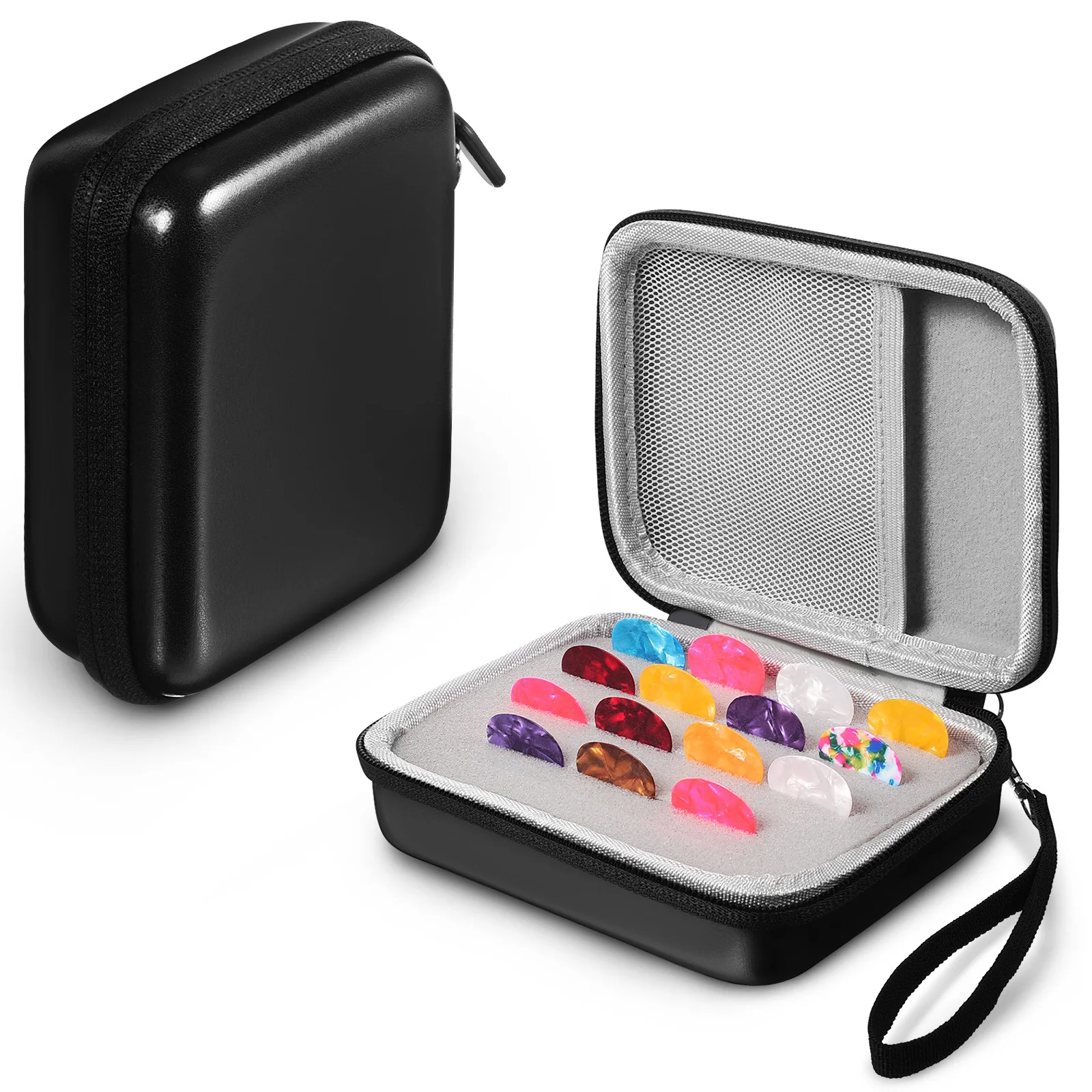 

Guitar Pick Storage Container Holders Picks Mesh Pocket with Bag for Cases Plectrum