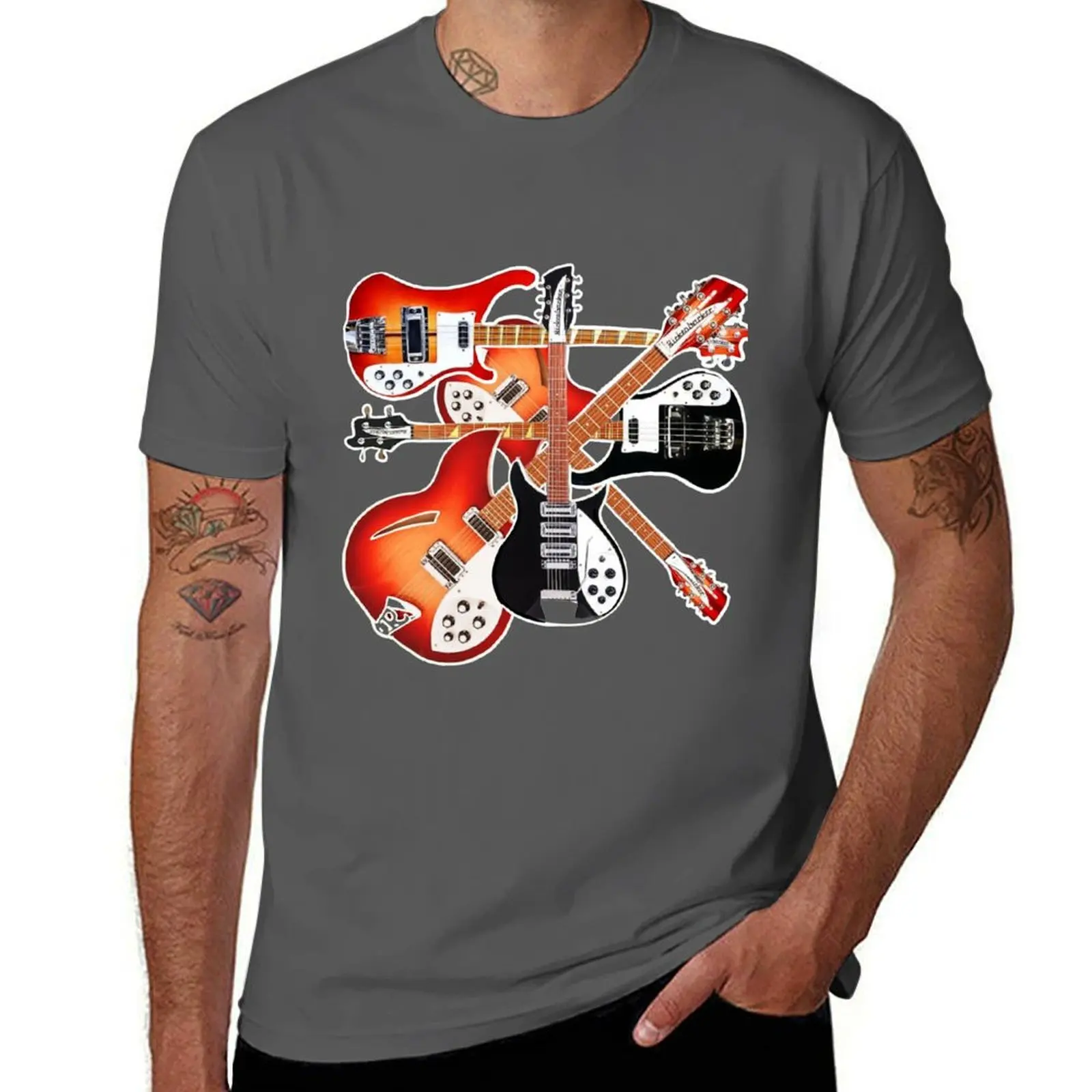 

Rickenbacker Guitar Celebration abstract art collage T-Shirt Comfortable Work Wear Tee