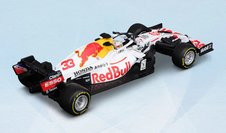 Bburago 1:43 RB16B Turkije Helm Wit Red Bull RB16 Stofkap F1 # Max. Verstappen 33 # 11 Sergio Perez-formule speelgoed op voorraad